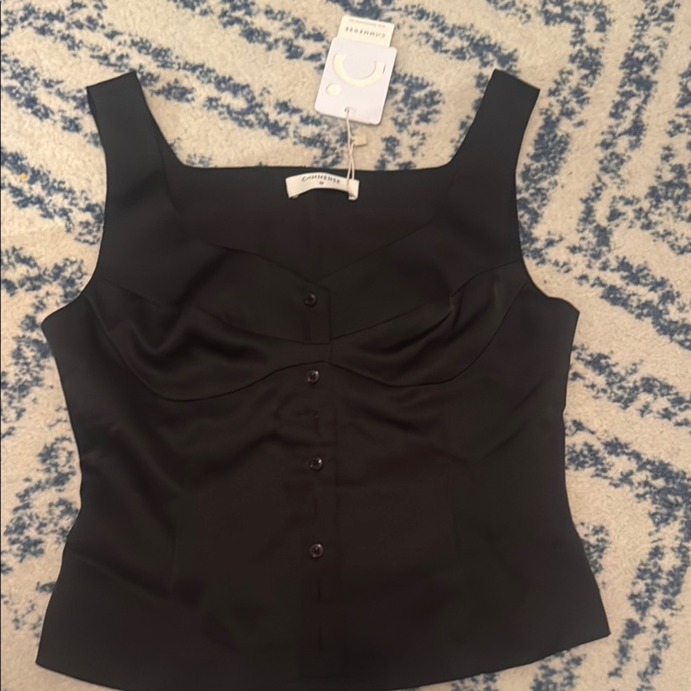 Commense Black Sleeveless Bustier Top